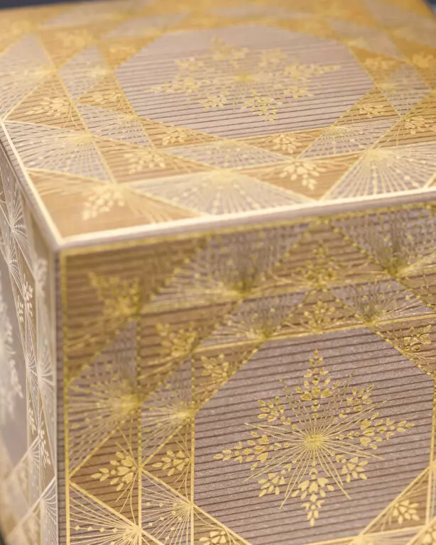 Lidded Box with Kirikane Design: "Flowering"