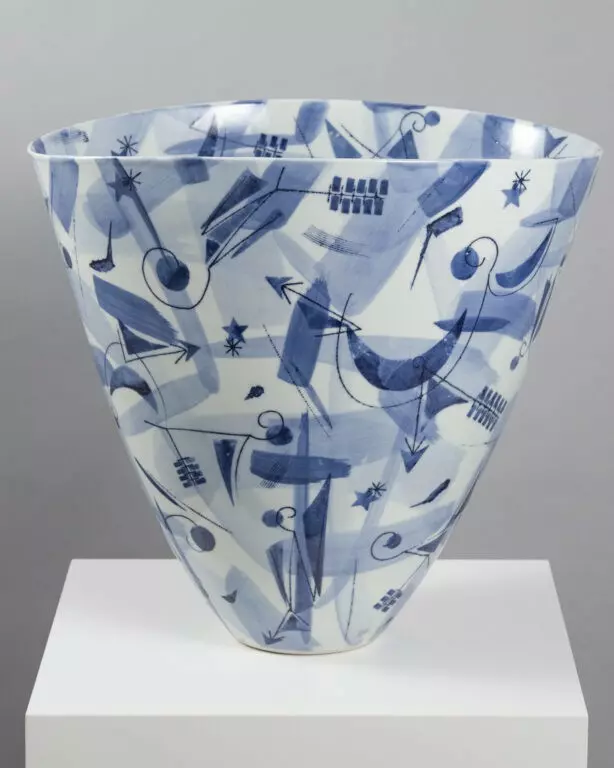 Blue Cobalt Flower Vase by Ryozo Shibata @Kogei Art KYOTO