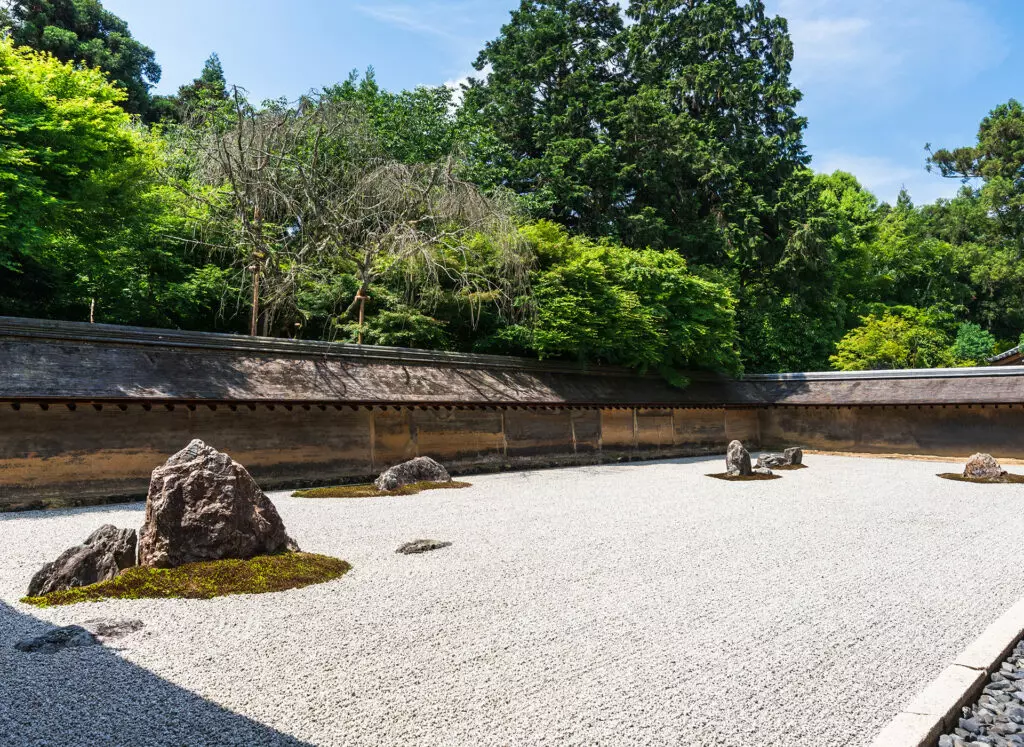 "Ryoan-ji temple" the most famous of all rock gardens in Japan
