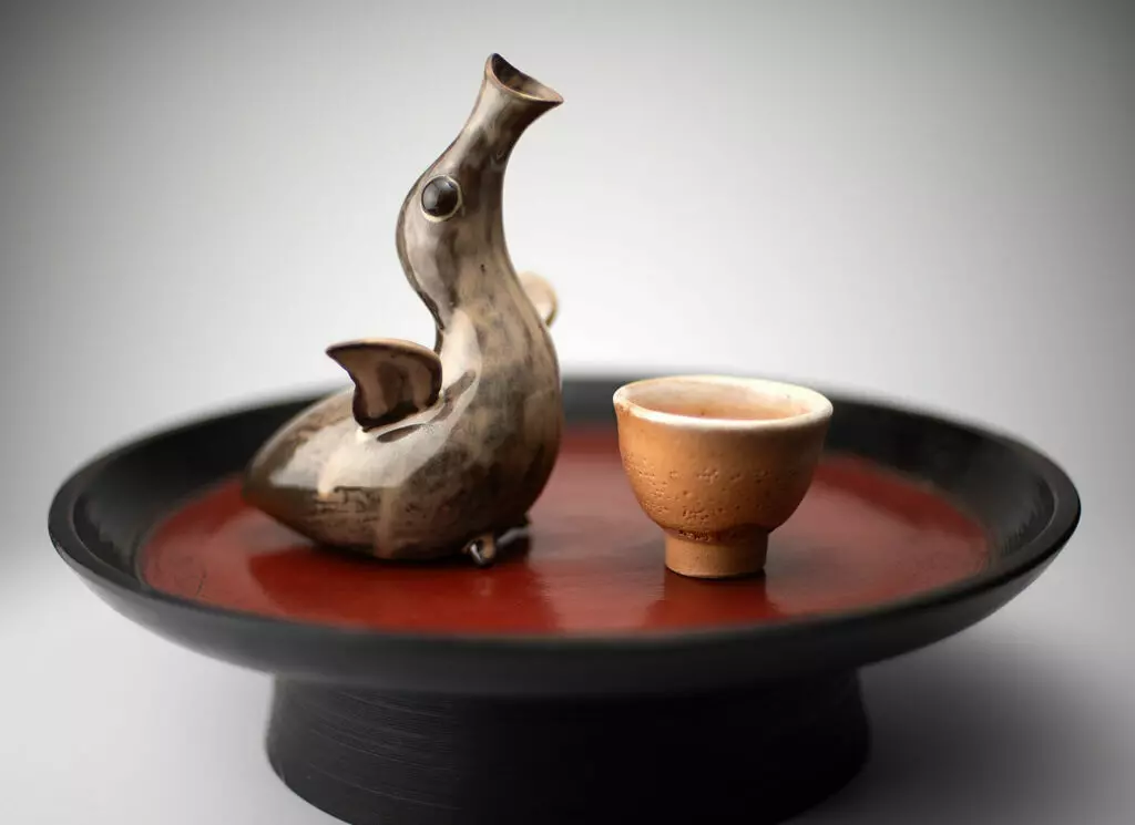 bird-shaped sake vessel & Shino sake cup @Kogei Art KYOTO -Life-