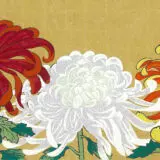 Japanese painting depicting chrysanthemums