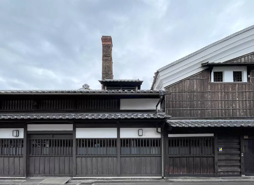 View of the sake brewery in Fushimi