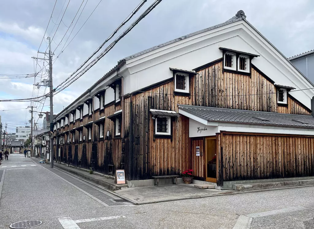 View of the sake brewery in Fushimi