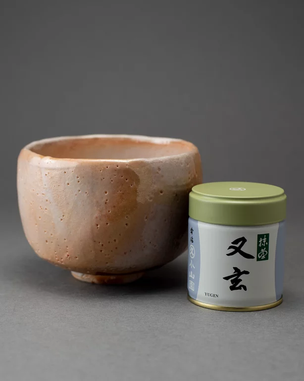 Shino Tea Bowl and Marukyu Koyamaen "Yugen"