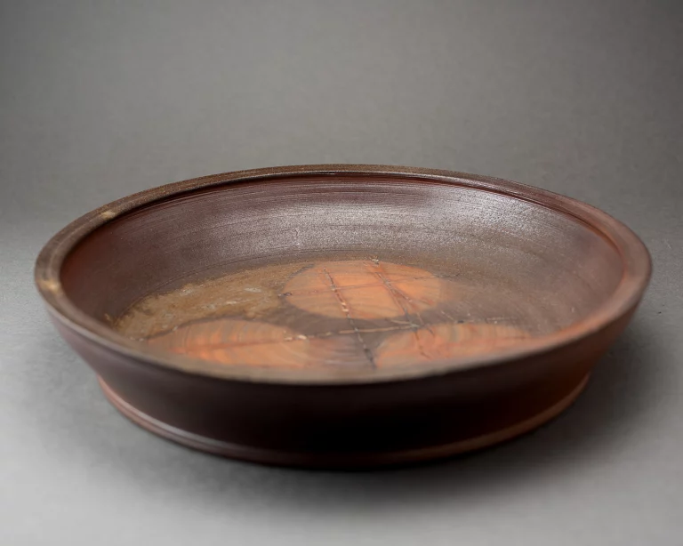 Bizen Bowl with a circular pattern