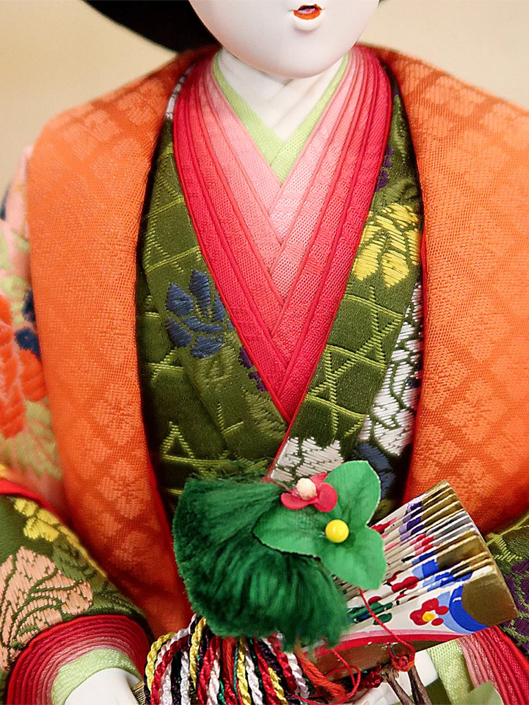 Beautiful hina dolls in standing pose reflecting the ancient customs doll making techniques